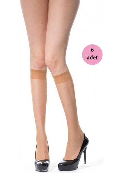 6 Adet Ince Dizaltı Çorap 20 Denye 57 Ten
