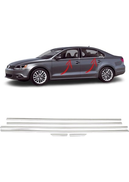 Jetta Içın Uyumlu Cam Çıtası Nıkelaj Seti