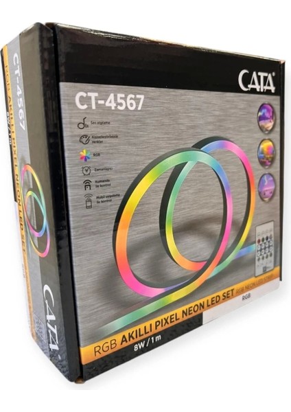 Cata Ct 4567 Rgb Pixel Neon LED Seti USB Girişli Kumandalı 5 Metre modelleri