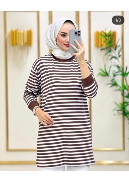 Çizgili Penye Tunik