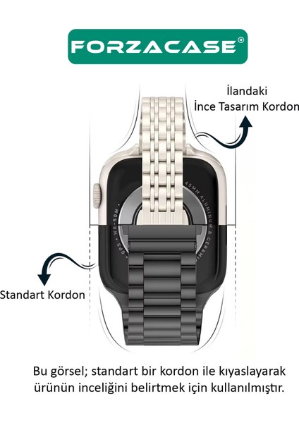 Apple Watch Se 3 44MM ile Uyumlu Ince Rolex Tasarım Metal Kordon Kayış - FC1061 fiyatları