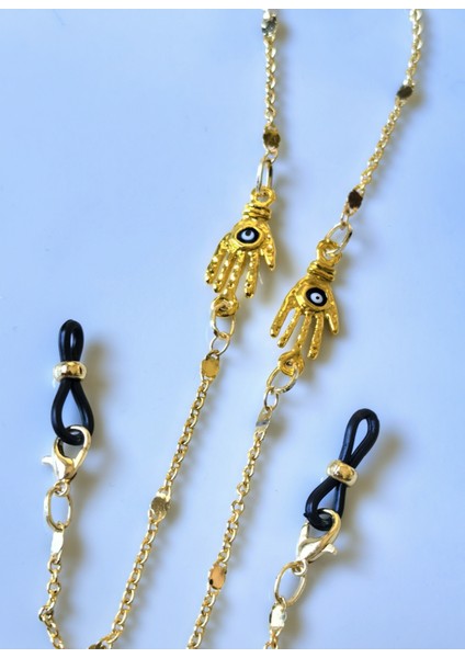 Gözlük Zinciri Fatma’nın Eli Figürlü Altın Renk Gözlük Zinciri – Bohem Koruma