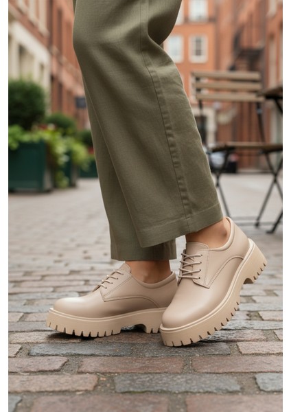 Bej Cilt Kalın Taban Kadın Casual Ayakkabı 572451 Z modelleri