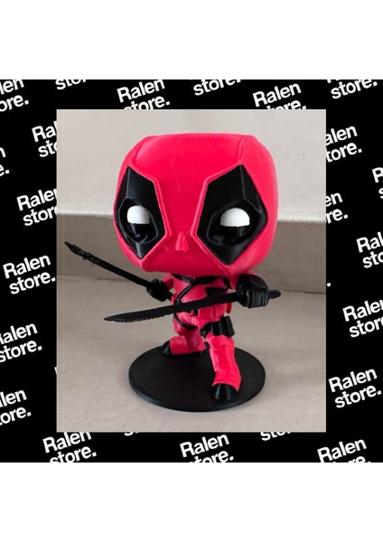 Deadpool Koca Kafa Mini Figür | 10CM Uzunluk | Kırmızı-Siyah | ( Yüksek Kalite 3D Baskı Pla ) fırsatları