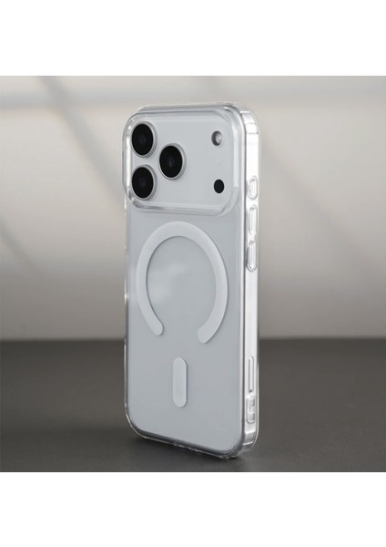 iPhone 17 Promax ile Uyumlu MagSafe Kablosuz Şarj Destekli Manyetik Darbeye Dayanıklı Şeffaf Silikon Kılıf fiyatları