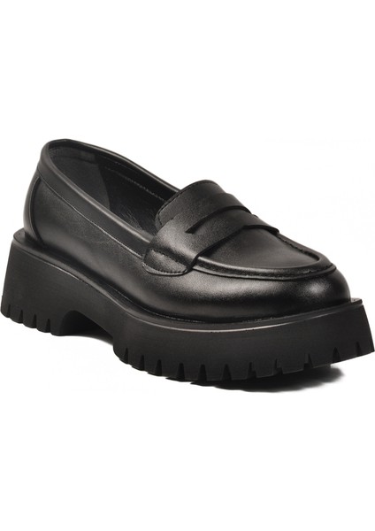 Siyah Cilt Kalın Taban Kadın Casual Ayakkabı 572453 Z fırsatları