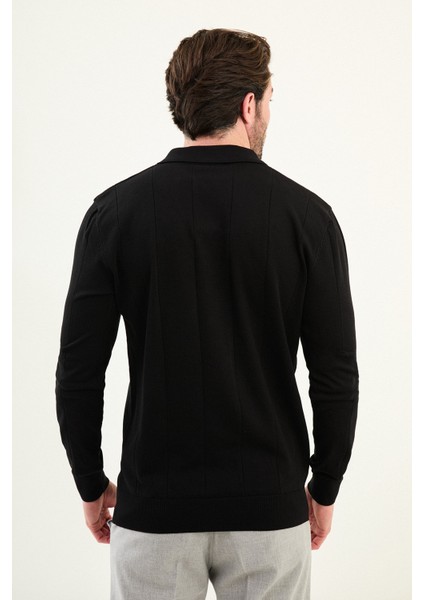 Çizgili Slim Fit Apaç Yaka Erkek Kazak modelleri