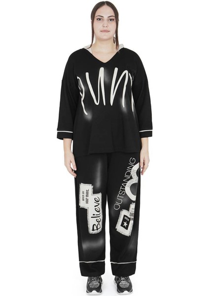 Kadın Büyük Beden Pamuk Alt Üst Uzun Kollu İkili Takım fırsatları