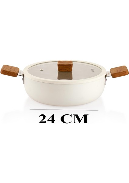 Ceramoni Seramik Basık Tencere 24 cm – Krem fiyatları