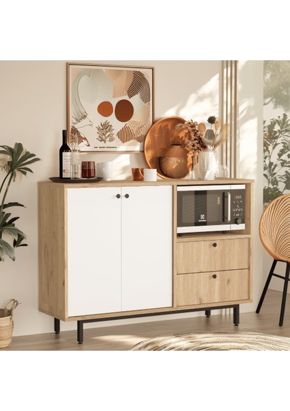 Modway Serisi Kahve Köşesi Çok Amaçlı Dolap Mutfak Dolabı Sepet-Beyaz Md2-Sw fiyatları