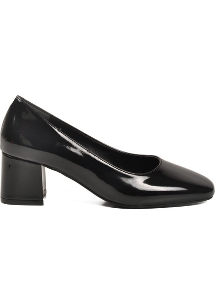 Siyah Rugan Kalın Topuklu Kadın Abiye Ayakkabı 695042 Z fiyatları