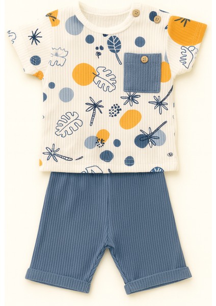 Yaprak Desenli Alt Üst 2'li Takım