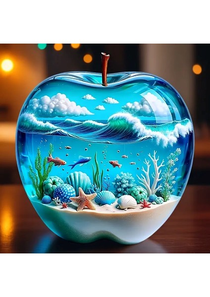 3D Elma Okyanus Duvar Çıkartması