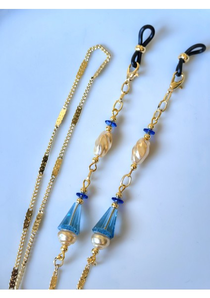 Gerçek Kristal Taş Boncuklu, Inci Detaylı Altın Kaplama Gözlük Zinciri – Bohem Işıltı fırsatları