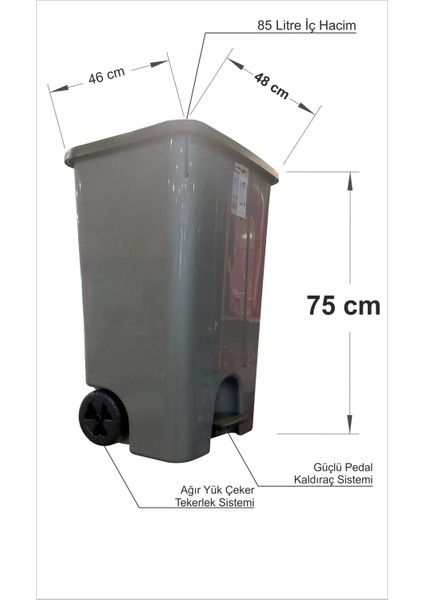 Saplı Tekerlekli Pedallı Kapaklı Ev Ofis Işyeri Mutfak Kuaför Restaurant Rezidans Market Çöp Kovası fiyatları