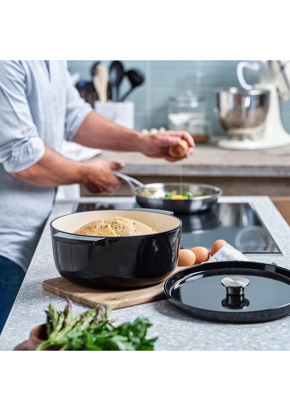 Cast Iron 26 Cm/5,2 L Kapaklı Tencere, Kaliteli, Sağlam ve Uzun Ömürlü, Kızartma, Kızartm modelleri