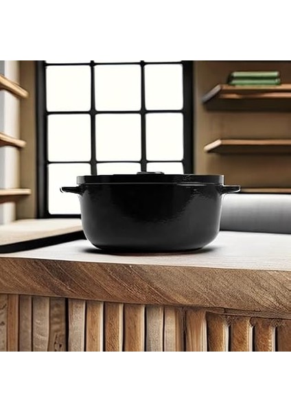 Cast Iron 26 Cm/5,2 L Kapaklı Tencere, Kaliteli, Sağlam ve Uzun Ömürlü, Kızartma, Kızartm indirimleri
