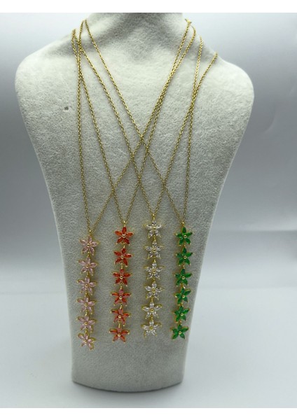 Çelik Y Kolye Renkli Çiçekli Su Yolu Dekolte Kolye Sevgiliye Hediye Kutulu Hazırlanır