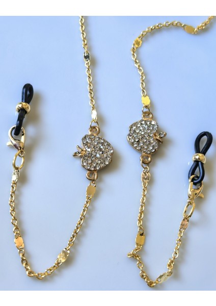 Gözlük Zinciri Zirkon Taşlı Elma Figürlü Altın Renk Gözlük Zinciri – Bohem Işıltı fırsatları