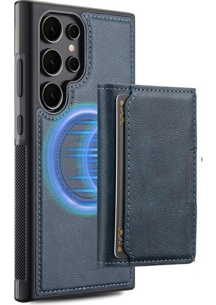 Samsung Galaxy S23 Ultra Kılıf Pollux L2 Serisi Mıknatıslı Kartlıklı 2-1 Kapak