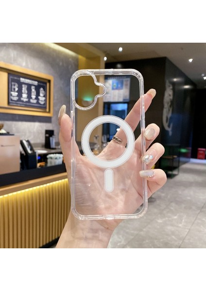 iPhone 17 ile Uyumlu MagSafe Kablosuz Şarj Destekli Manyetik Darbeye Dayanıklı Şeffaf Silikon Kılıf