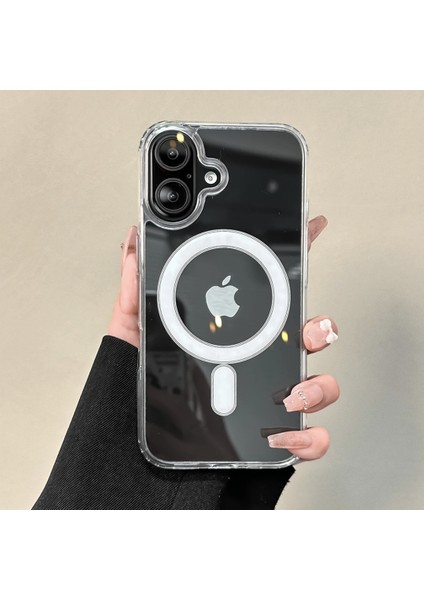 iPhone 17 ile Uyumlu MagSafe Kablosuz Şarj Destekli Manyetik Darbeye Dayanıklı Şeffaf Silikon Kılıf