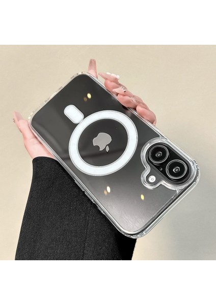iPhone 17 ile Uyumlu MagSafe Kablosuz Şarj Destekli Manyetik Darbeye Dayanıklı Şeffaf Silikon Kılıf