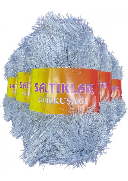 5 Adet Gökkuşağı El Örgü Ipi Yünü Gümüş