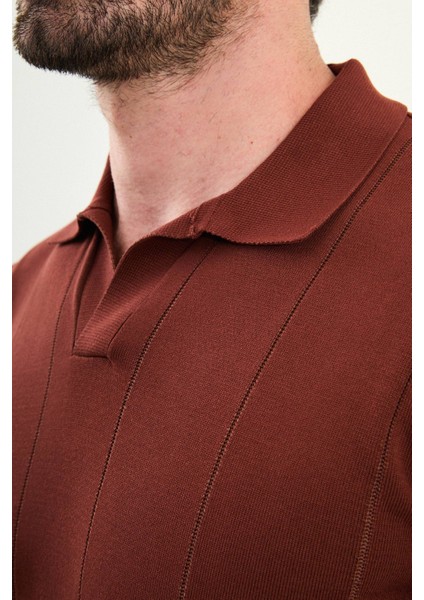 Çizgili Slim Fit Apaç Yaka Erkek Kazak fiyatları