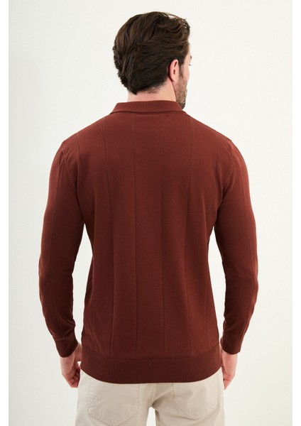 Çizgili Slim Fit Apaç Yaka Erkek Kazak modelleri