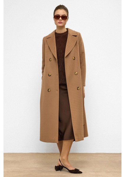 Punto Detaylı Kruvaze Limited Edition Uzun Kaban K. Kamel 3055-L