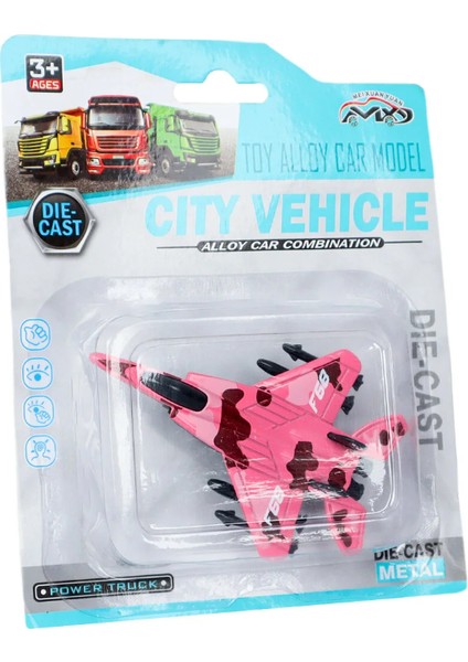 Die Cast Metal F-15 Benzeri Savaş Uçağı Pembe Kamuflaj