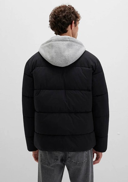 Mavi Logo Baskılı Kapüşonlu Siyah Şişme Mont 0110662-71379 indirimleri