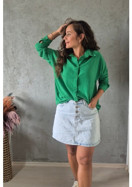 Krinkıl Oversize Gömlek