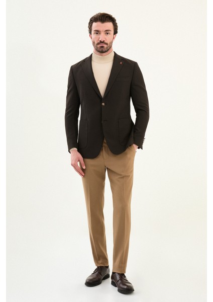 Düz Slim Fit Mono Yaka Torba Cepli Metal Düğmeli Erkek Ceket modelleri