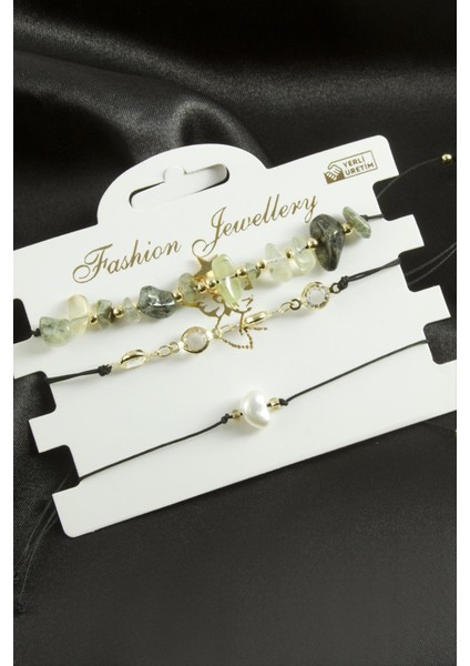 3 Adet Yıldız Kırık Doğaltaş Bileklik