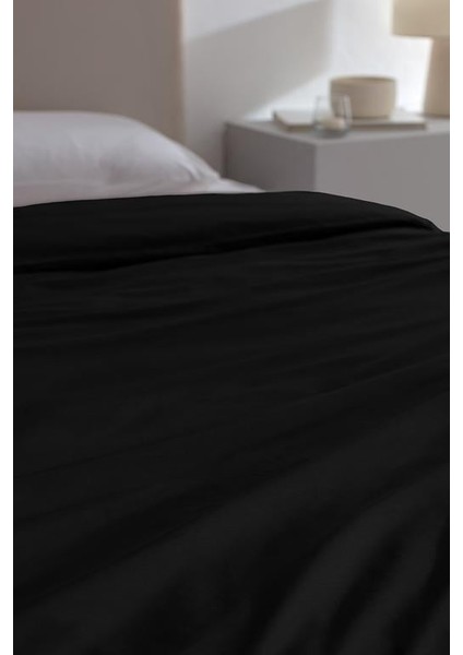 Yeni Sezon Manon King Size %100 Pamuk Ranforce Düz Nevresim - Siyah - Siyah modelleri