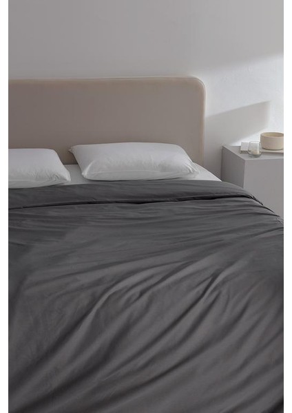 Yeni Sezon Manon King Size %100 Pamuk Ranforce Düz Nevresim - Antrasit - Antrasit fiyatları