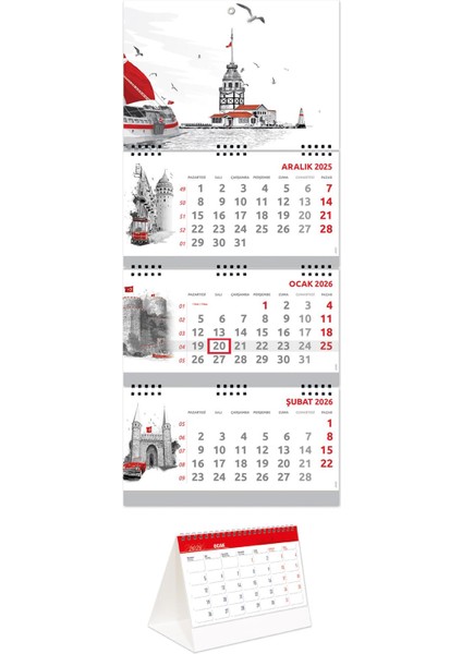 2026 Büyük Boy Gemici Takvimi Istanbul + Istanbul Piramit Takvimi