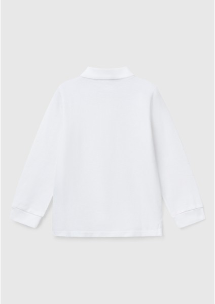 Erkek Bebek Beyaz Logolu Polo T-Shirt fiyatları