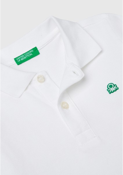 Erkek Bebek Beyaz Logolu Polo T-Shirt modelleri