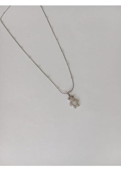 Labubu Paslanmaz Çelik Kolye Gümüş Renk