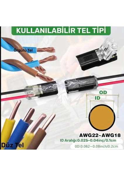 Çift Tel Kablo Bağlayıcısı 6 Adet modelleri