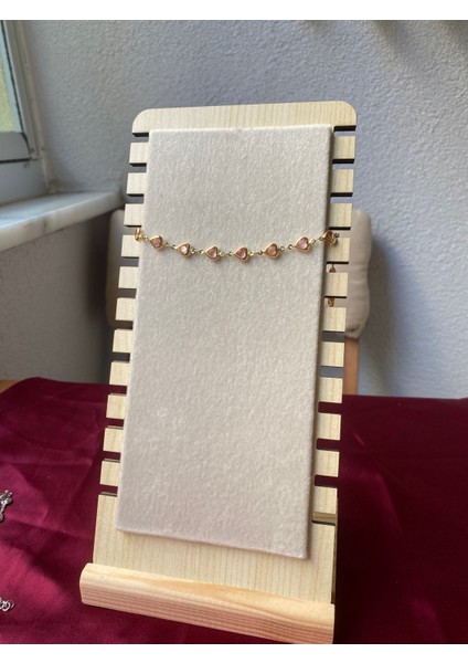 Pembe Kalp Detaylı Gold Bileklik fiyatları