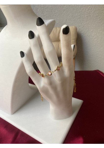 Pembe Kalp Detaylı Gold Bileklik fırsatları