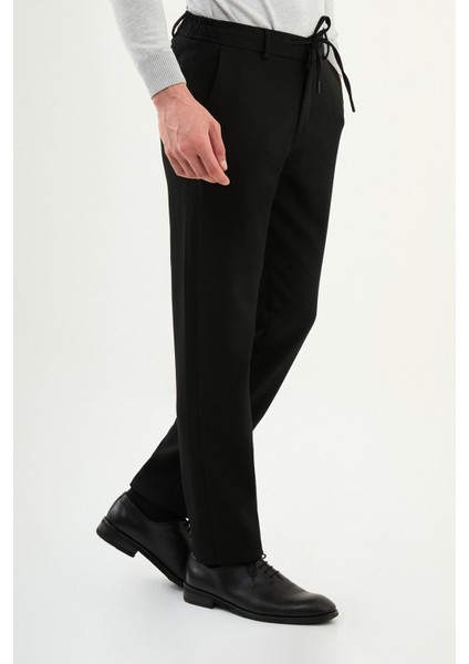 Düz Super Slim Fit Beli Lastikli Ipli Erkek Pantolon modelleri