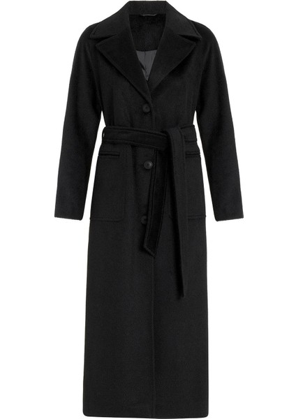 Reglan Kol Belden Bağlamalı Moher Kaban Siyah 3156