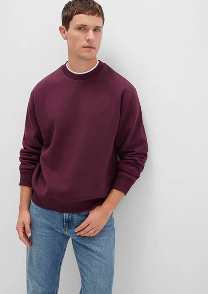 Bisiklet Yaka Basic Bordo Erkek Sweatshirt M0S10276-70434