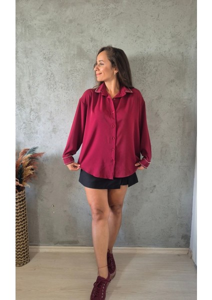 Boncuk Zımbalı Gömlek