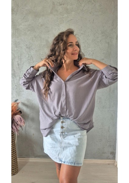 Krinkıl Oversize Gömlek
